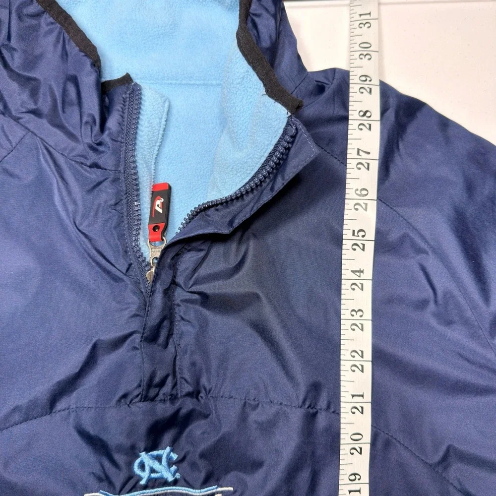 Pro Player UNC Tar Heels Reversible Fleece Windbreaker Jacket Blue Vintage M